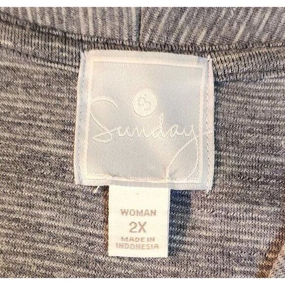 Sunday Women's Size 2X Open Front Waterfall Cardigan Size Small Heathered Blue - Picture 10 of 11